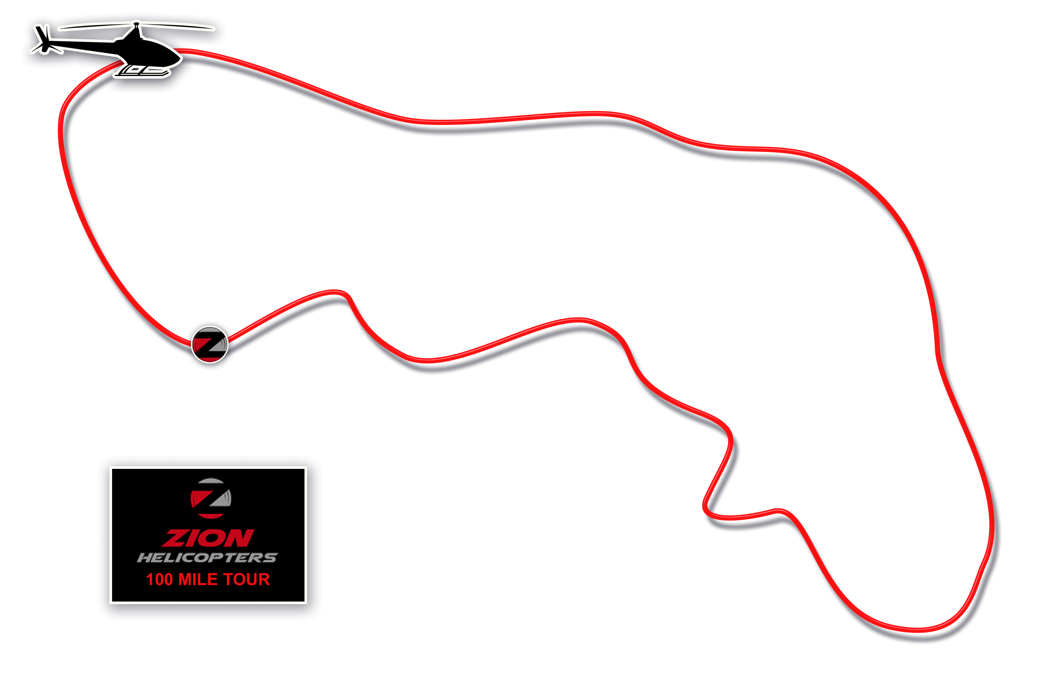 Zion Popular 100 Mile Tour Map