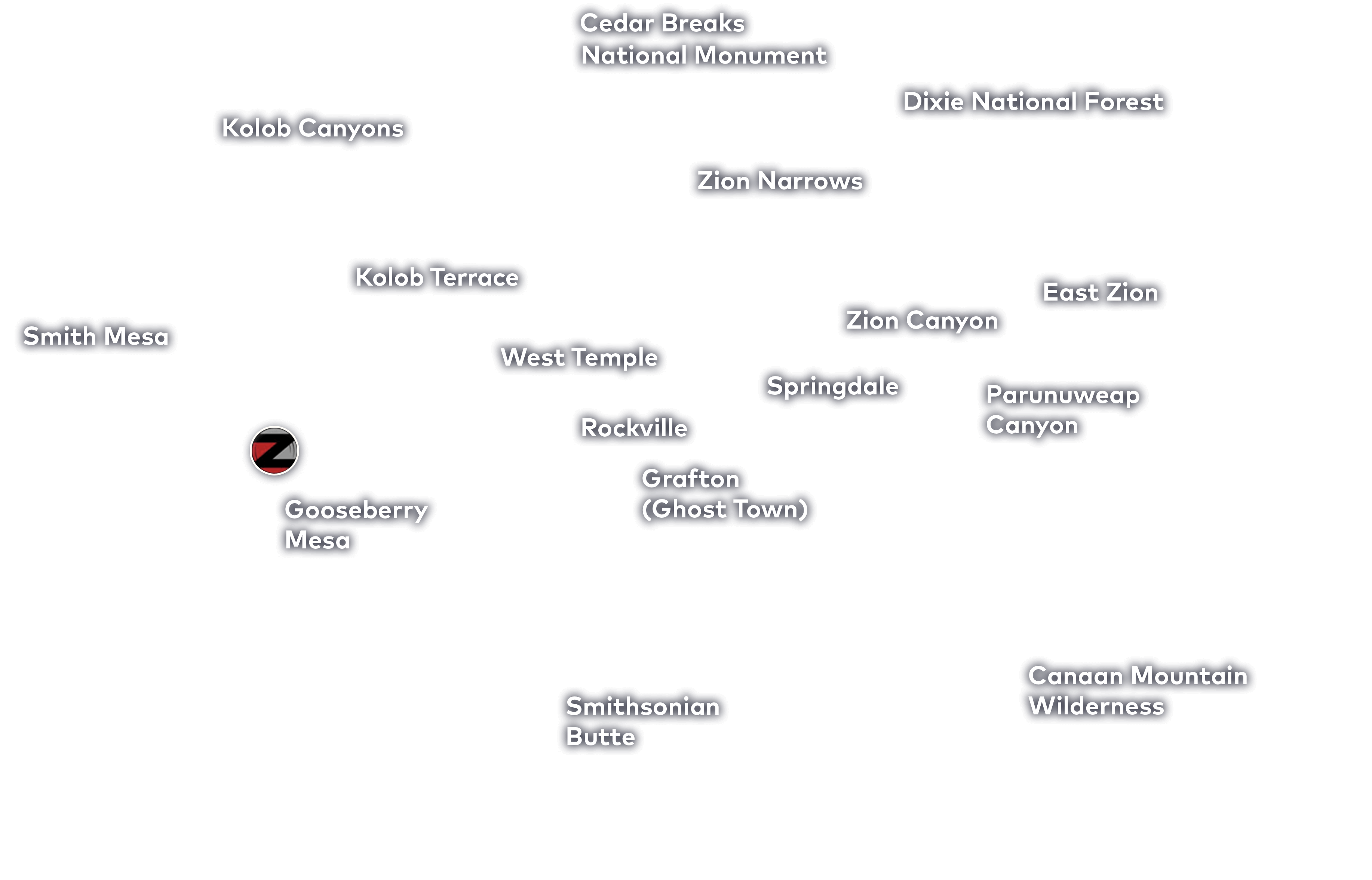 Zion Popular Tours Map